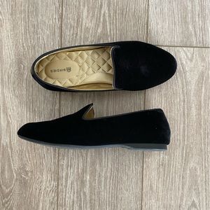 Birdies The Starling flat loafers, black velvet, size 6.5